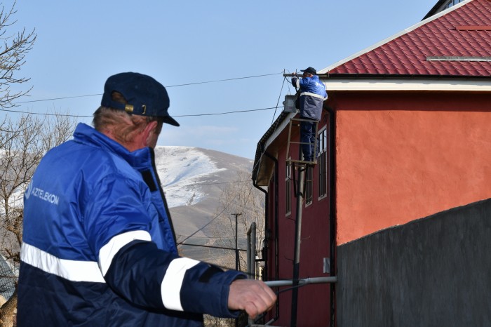 “Aztelekom” Slavyanka kəndini internetlə təmin etməyə başladı - FOTOLAR