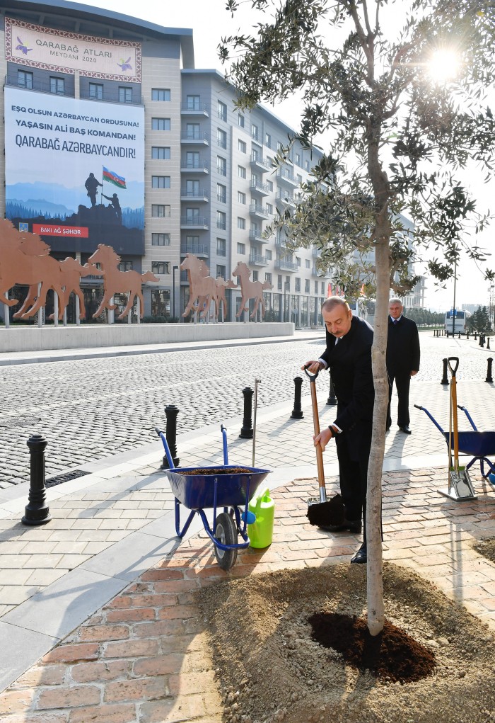 İlham Əliyev Ağ Şəhərdə görülən işlərlə tanış olub - YENİLƏNİB (FOTO)