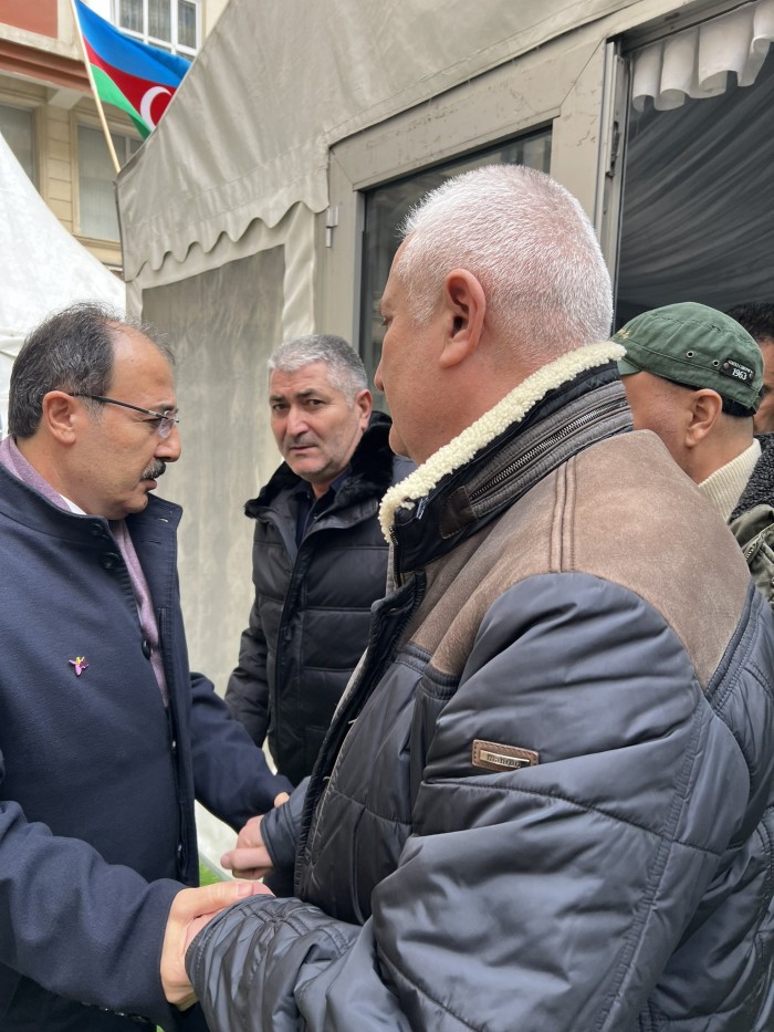 Cahit Bağçı şəhid Orxanın yas mərasimində iştirak etdi - FOTOLAR