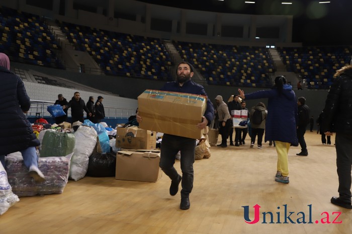 Bakıda Türkiyəyə yardımlar davam edir - FOTOLAR (VİDEO)