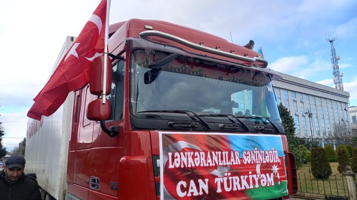 Lənkərandan Türkiyəyə humanitar yardım göndərildi - FOTOLAR