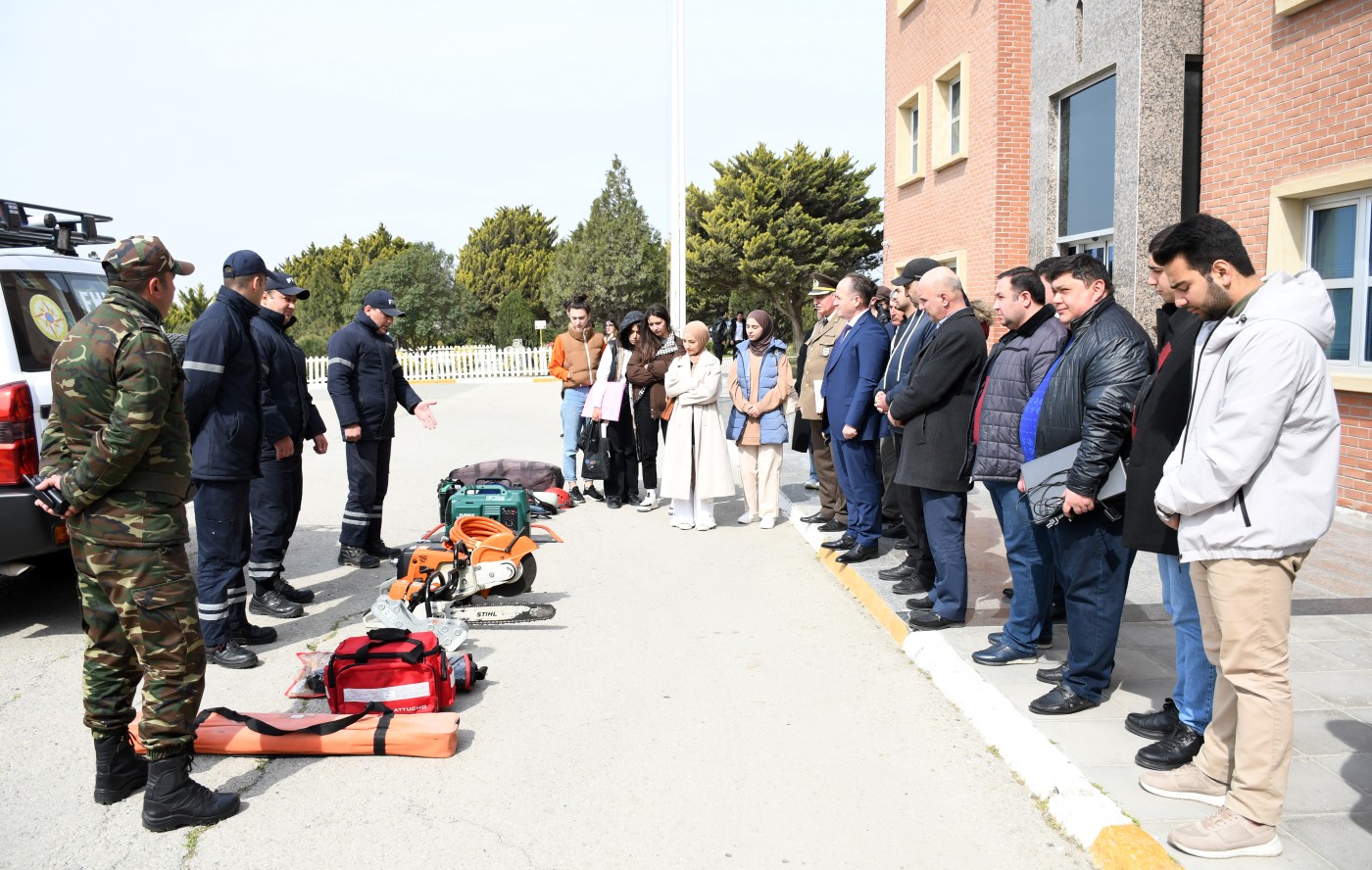 BMU-da əhalinin fövqəladə hallar zamanı mühafizəsinə dair təlim təşkil olunub - FOTO