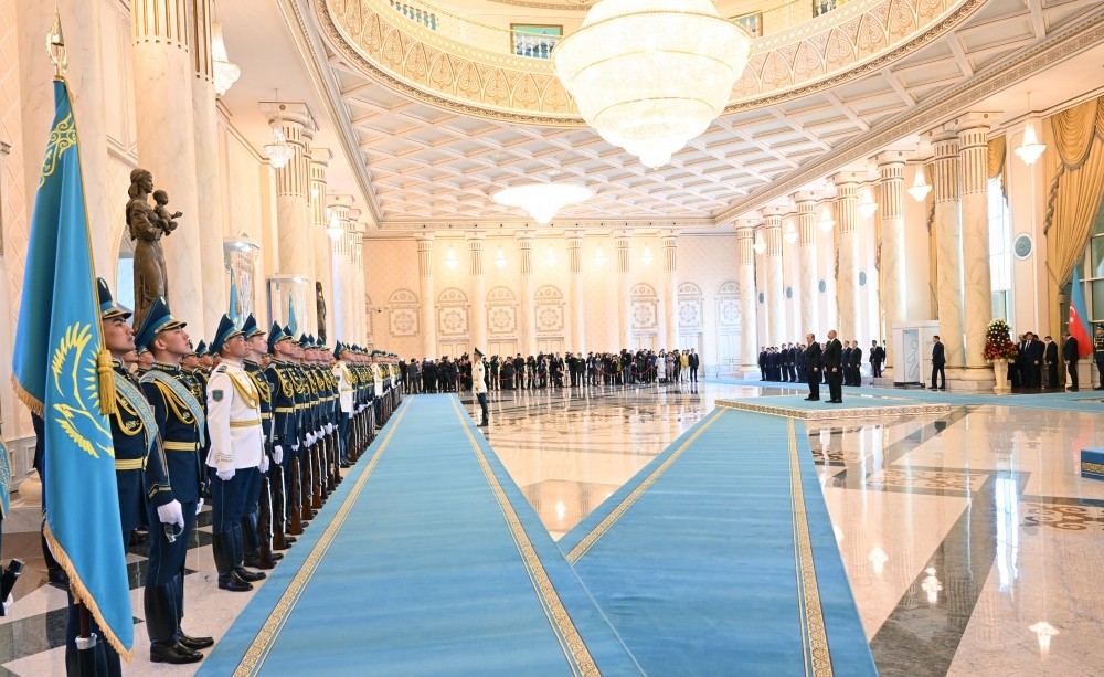 İlham Əliyevin Astanada rəsmi qarşılanma mərasimi - VİDEO+FOTOLAR