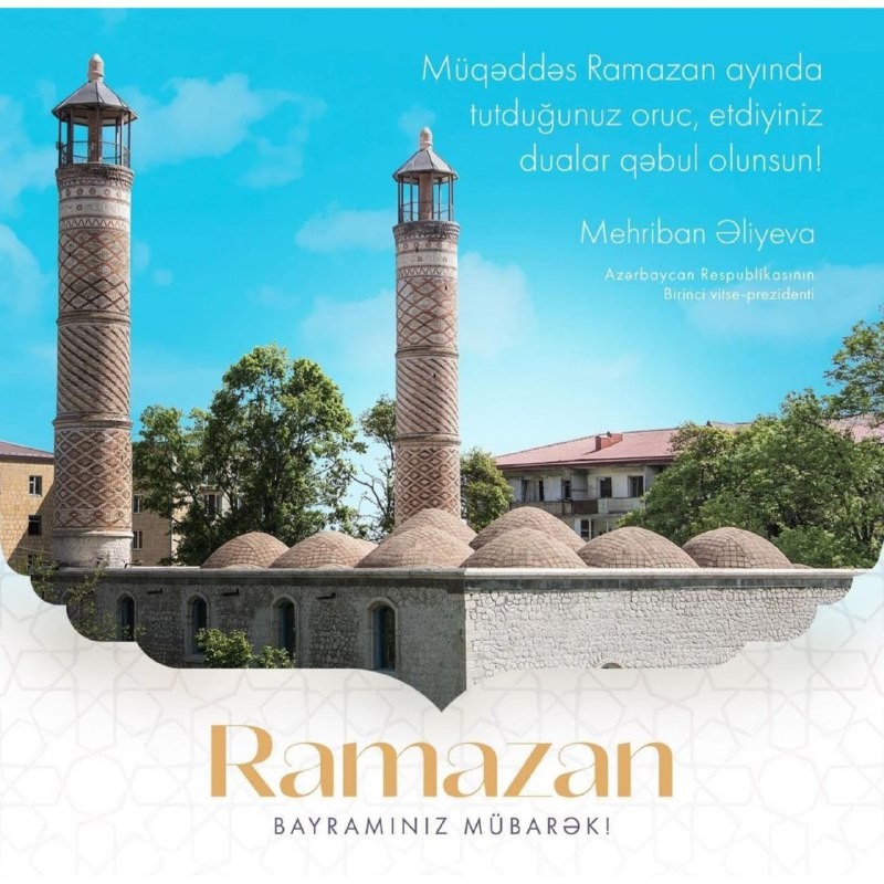 Mehriban Əliyeva xalqı Ramazan bayramı münasibətilə təbrik etdi - FOTO