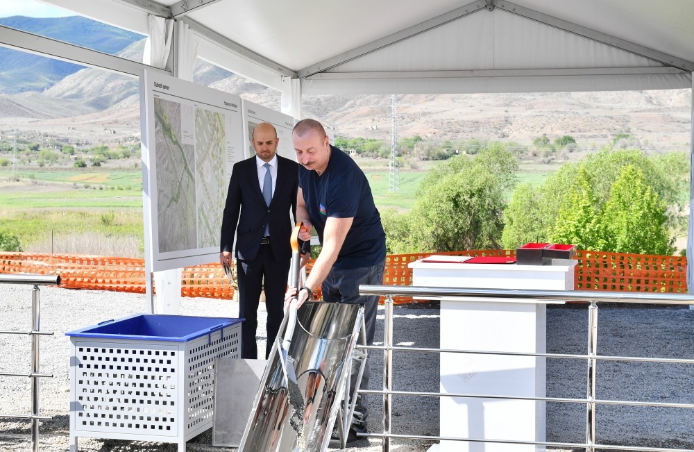 Prezident Laçın və Qubadlıda təməlqoyma mərasimlərində iştirak etdi - FOTOLAR