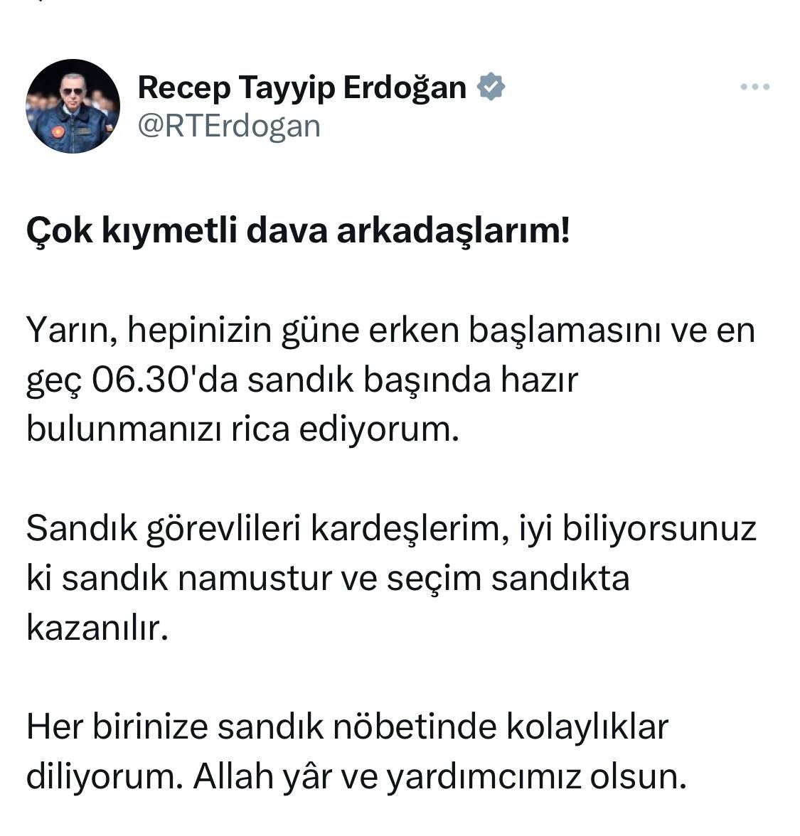 Ərdoğan seçicilərə müraciət etdi - FOTO