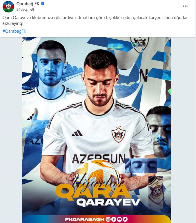 Qara Qarayev "Qarabağ"dan ayrıldı - RƏSMİ