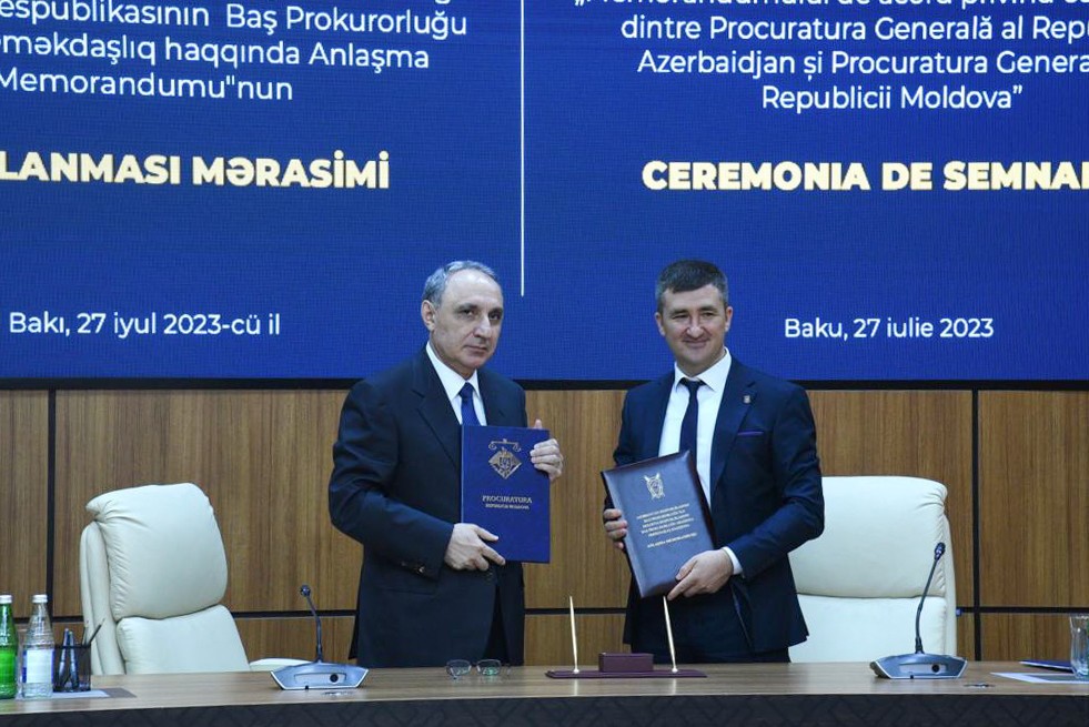 Azərbaycan və Moldova Baş prokurorluqları arasında memorandum imzalandı 