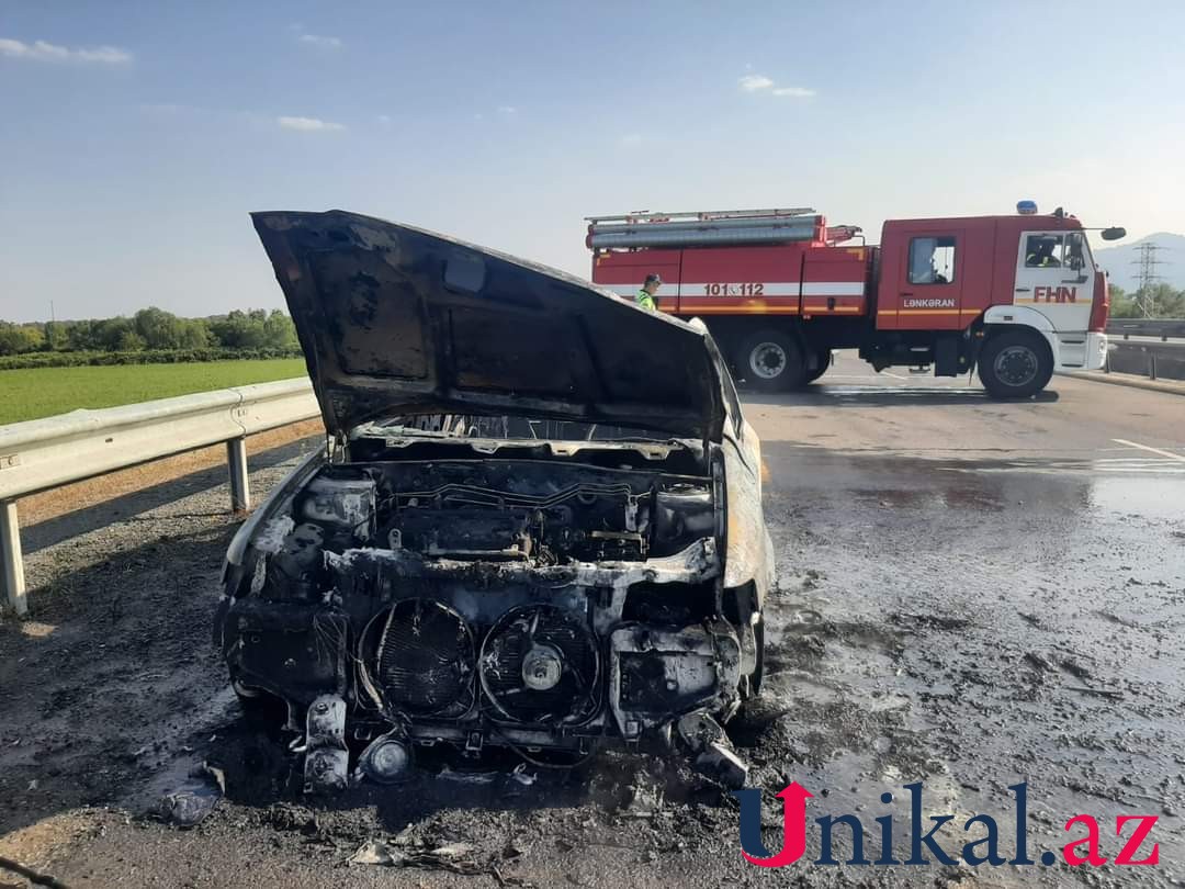 Qazinin avtomobili yandı - FOTOLAR
