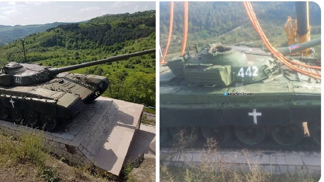 Albert Aqarunovun Şuşada vurduğu tank31 il sonra Bakıya gətirildi - VİDEO