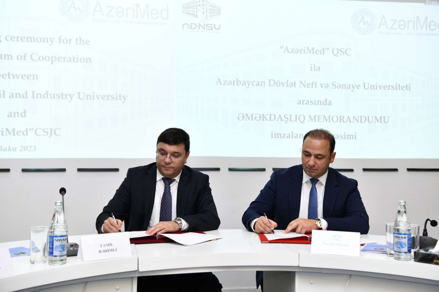 ADNSU ilə “AzeriMed” QSC arasında memorandum imzalandı - FOTOLAR