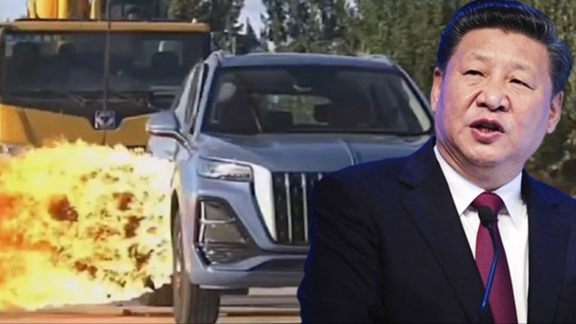 Çin prezidentinin avtomobilini atəş topu ilə sınaqdan keçirdilər - VİDEO