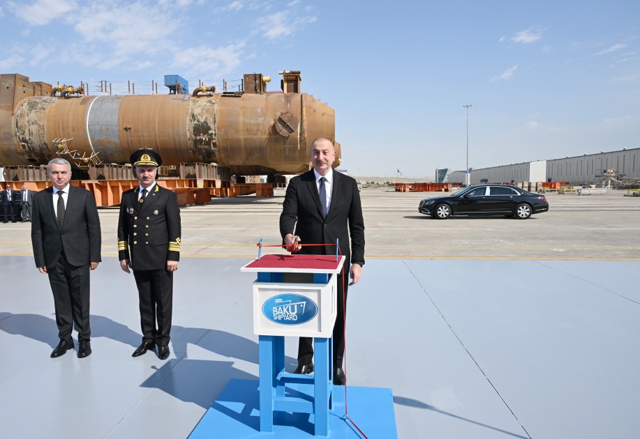 Prezident “Zəngilan” tankerinin istismara verilməsi mərasimində - FOTOLAR (YENİLƏNİB)