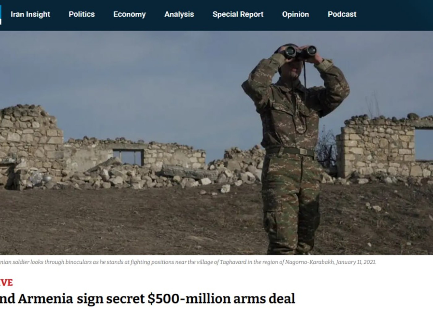 İran və Ermənistan 500 milyon dollarlıq silah müqaviləsi imzalayıb