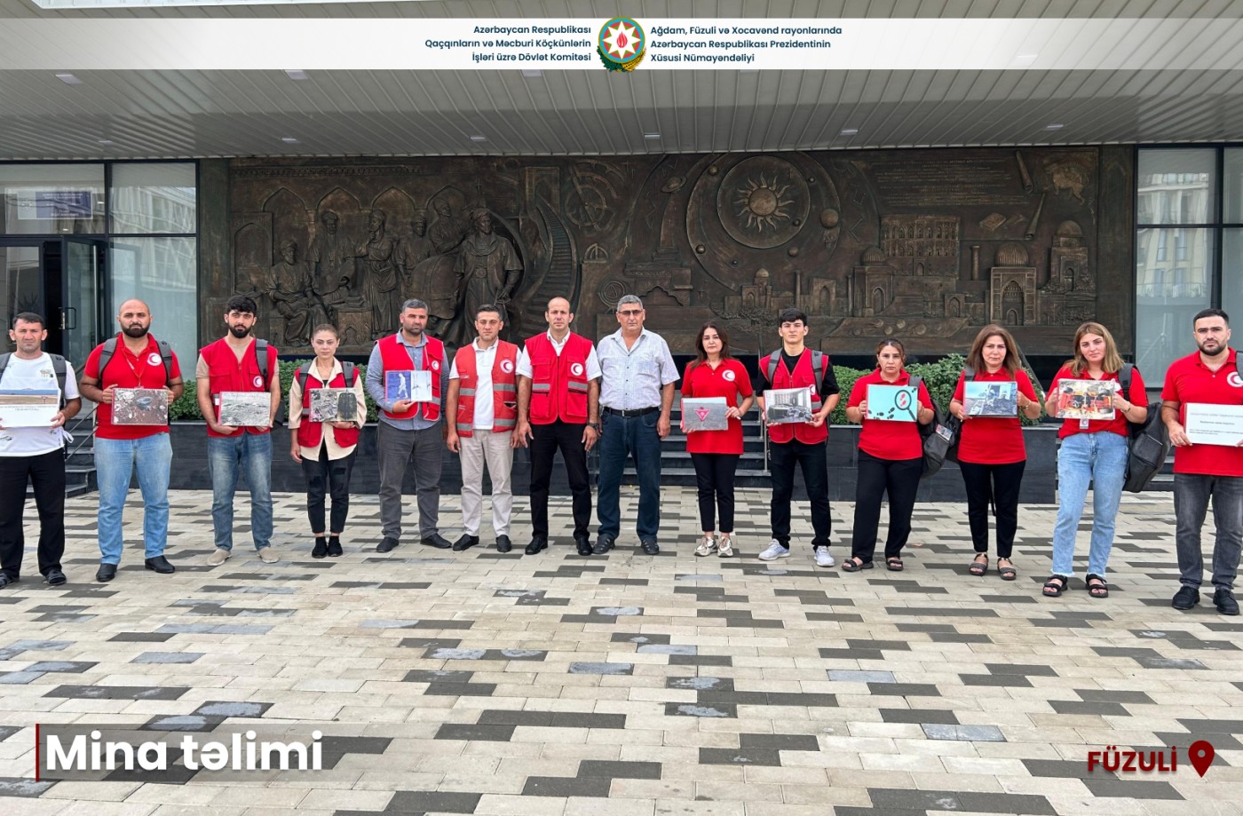 Füzuliyə köç edən sakinlərə mina təhlükəsi ilə bağlı təlim keçirilib - FOTOLAR