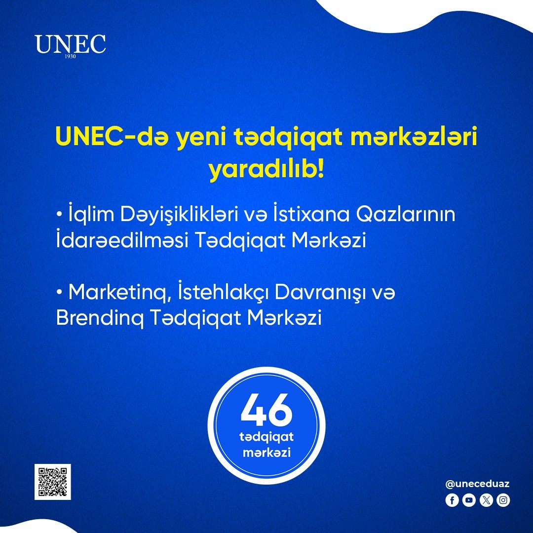 UNEC-də yeni tədqiqat mərkəzləri yaradılıb - FOTO