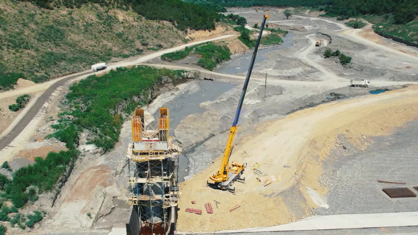 Yengicə su anbarında tikinti işləri davam edir - FOTOLAR