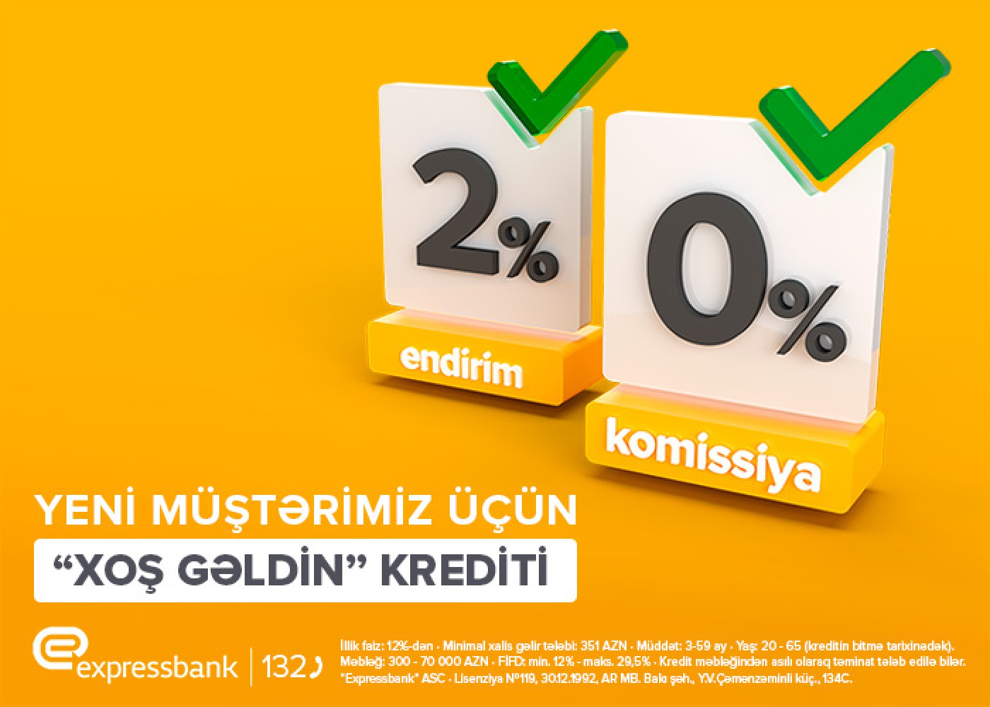 "Expressbank"dan ilk kreditə 2 qat sərfəli təklif