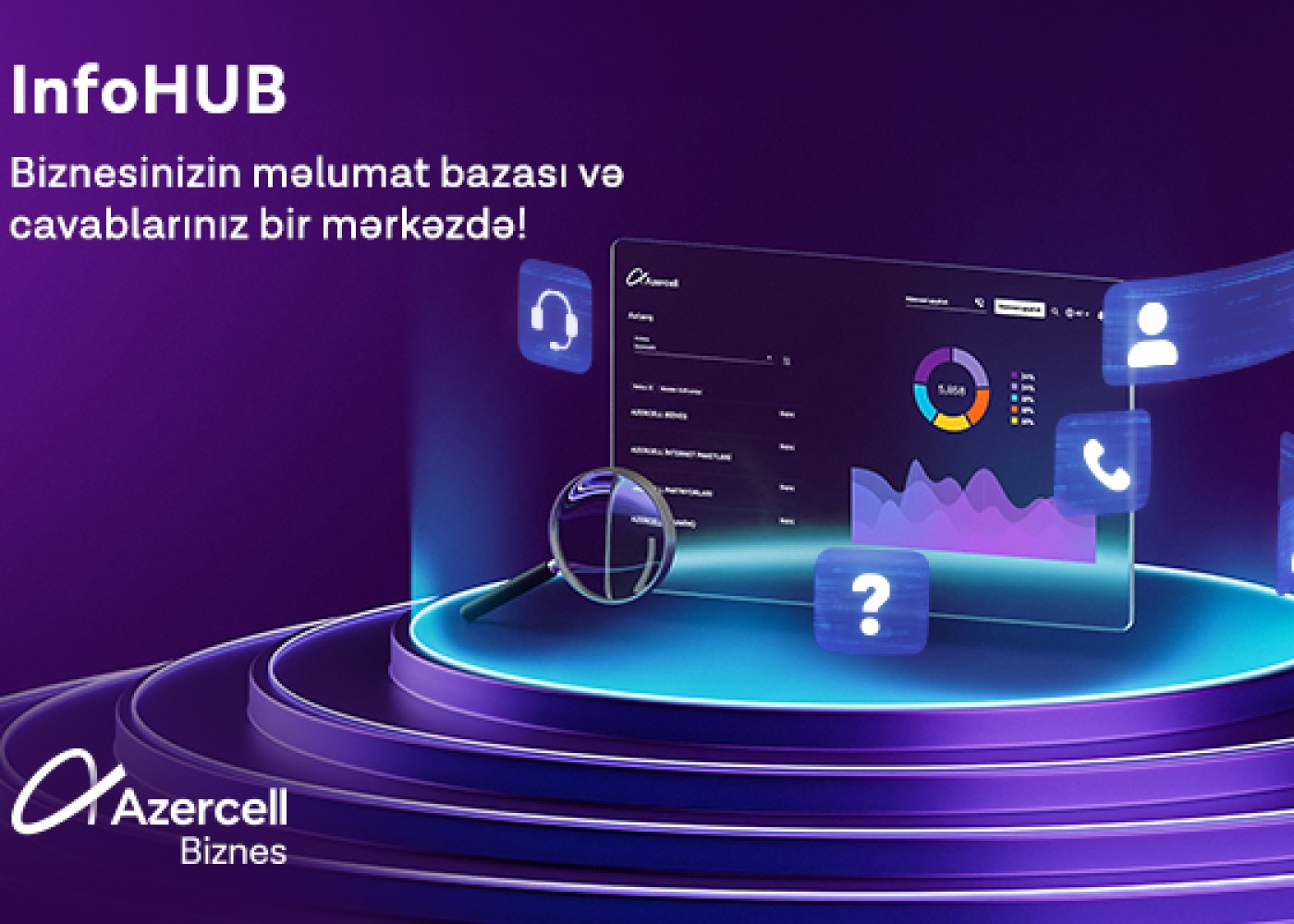 "Azercell Biznes"in yeni “İnfoHUB” xidməti ilə biznesinizin məlumat bazası və cavablarınız bir mərkəzdə!