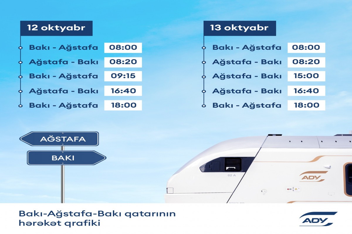 Bakı-Ağstafa-Bakı marşrutu üzrə əlavə qatar reysləri təyin edildi