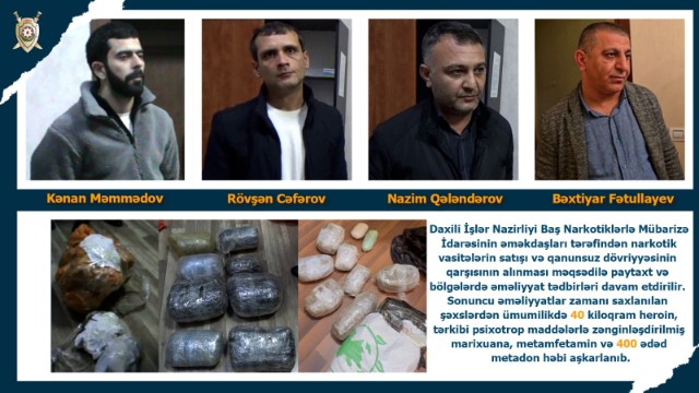 Polisin son əməliyyatları zamanı 40 kiloqram narkotik vasitə aşkarlanıb