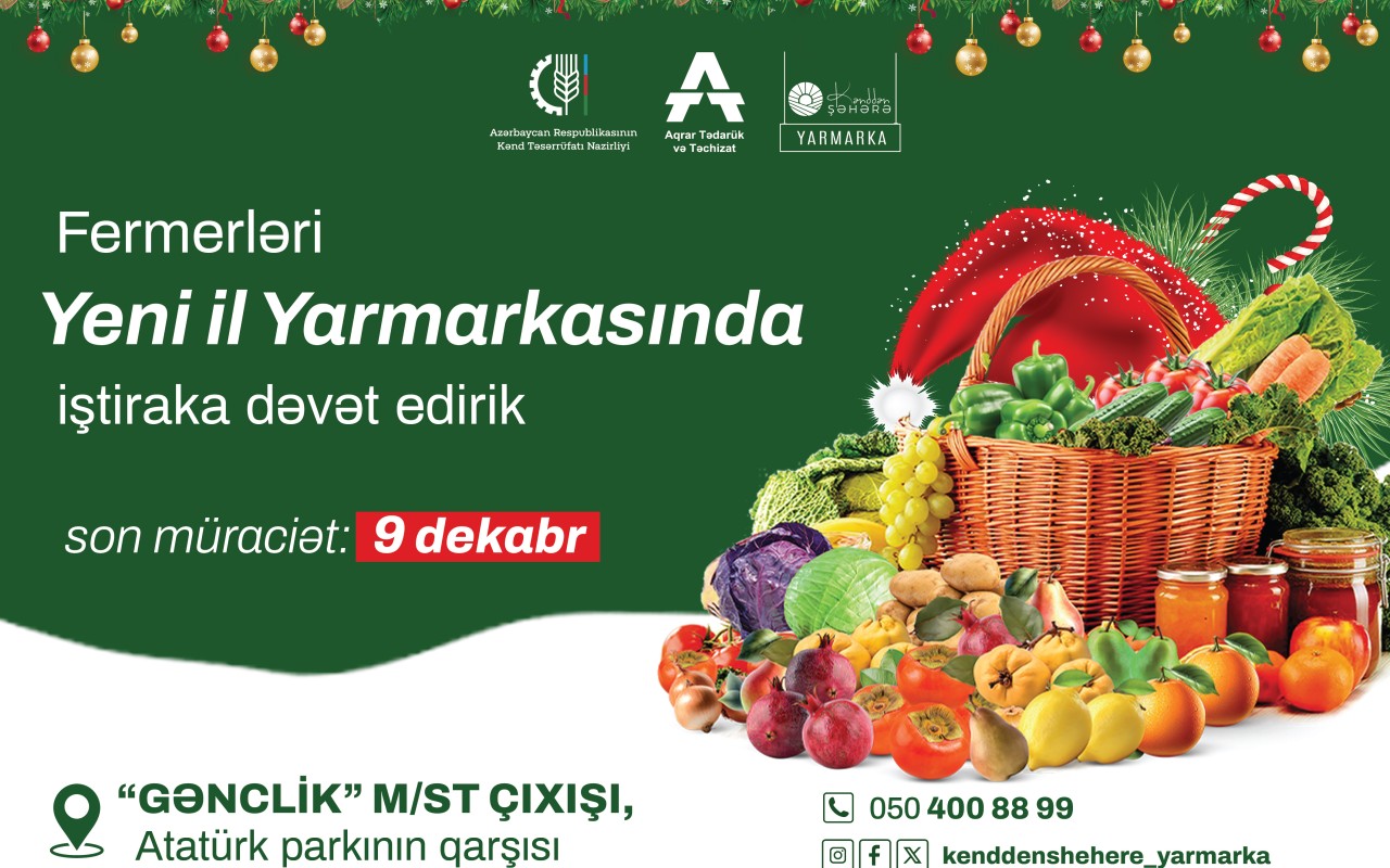 “Kənddən Şəhərə” Yeni il yarmarkasında iştirak üçünqeydiyyat başladı