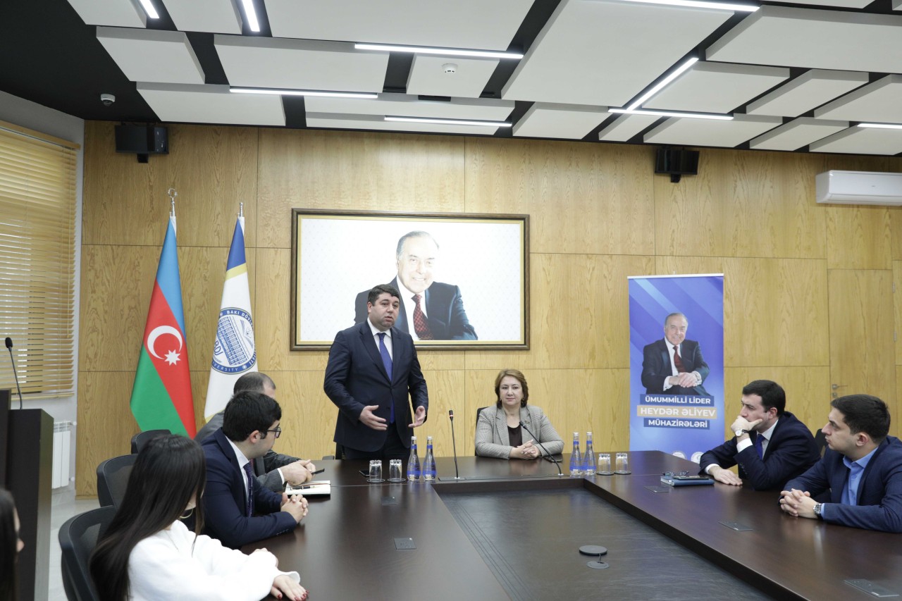 “Ümummilli Lider Heydər Əliyev mühazirələri” layihəsi çərçivəsində görüş keçirildi - FOTOLAR