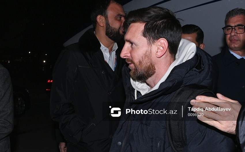 Messi və komanda yoldaşları Bakıda - FOTOLAR