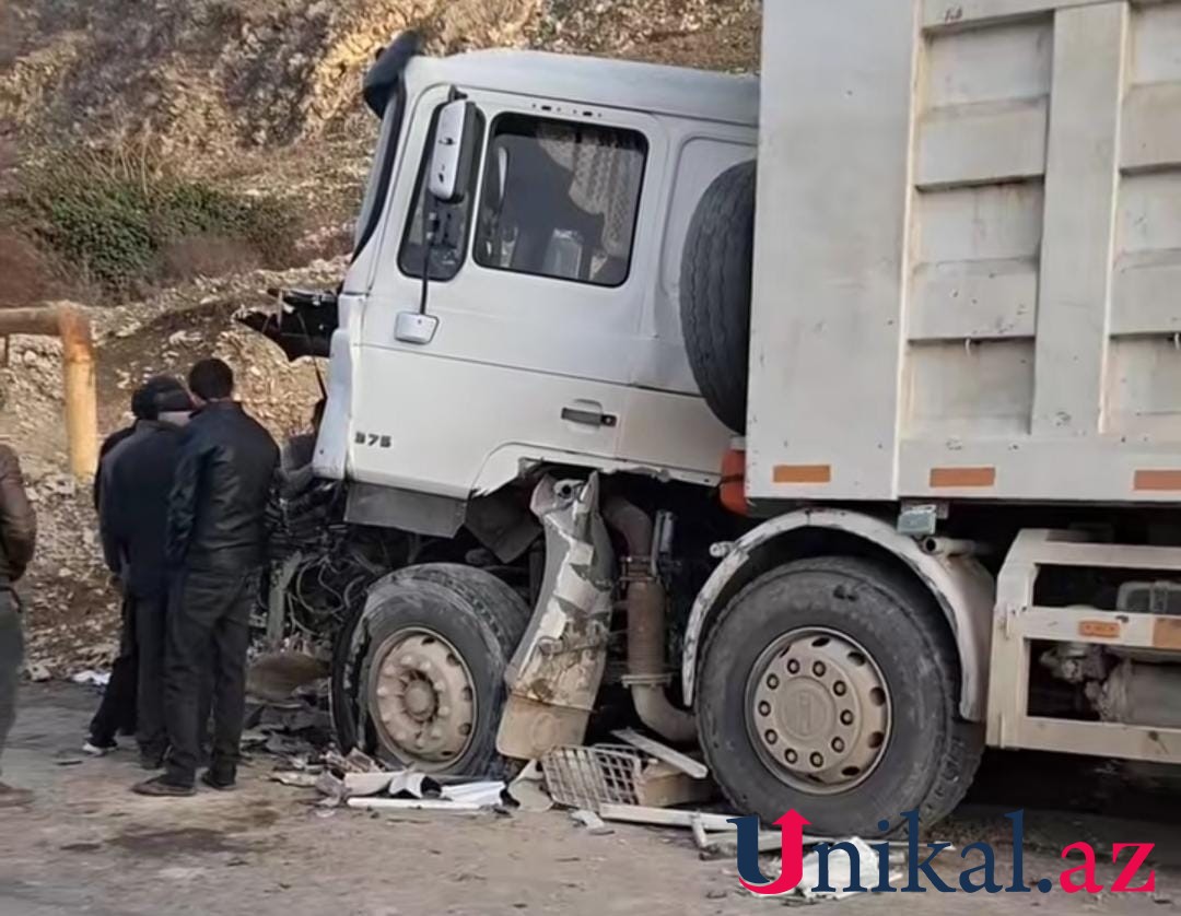 Goranboyda iki yük maşını toqquşdu - FOTO