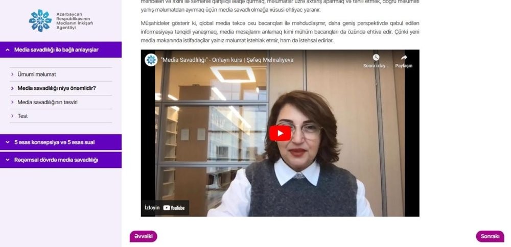 Media savadlılığı ilə bağlı onlayn kurs istifadəyə verildi - FOTOLAR