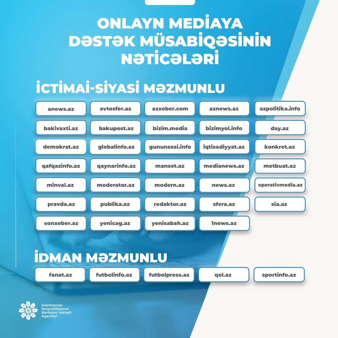 MEDİA qəzetlərə və saytlara maliyyə yardımı ayırdı - FOTO