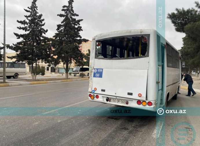 Sumqayıtda sərnişin avtobusları toqquşdu - FOTO