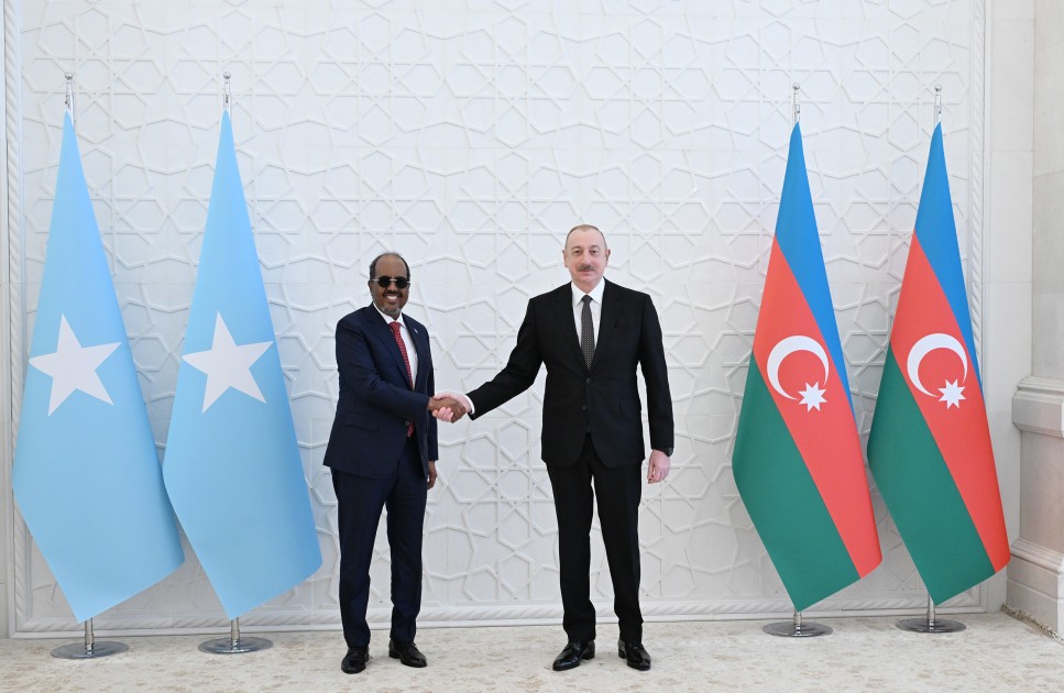 Somali Prezidentinin rəsmi qarşılanma mərasimi olub - FOTOLAR