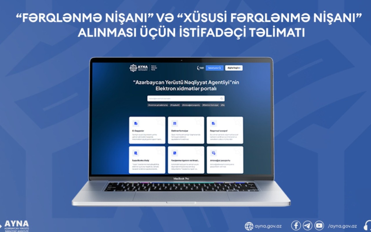 Fərqlənmə nişanları yalnız onlayn veriləcək