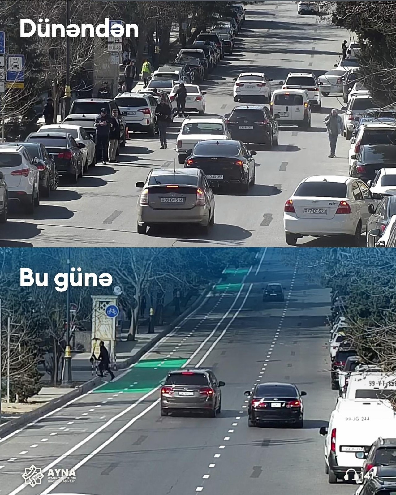 Daha bir küçədə mikromobillik zolağı təşkil edildi - FOTO