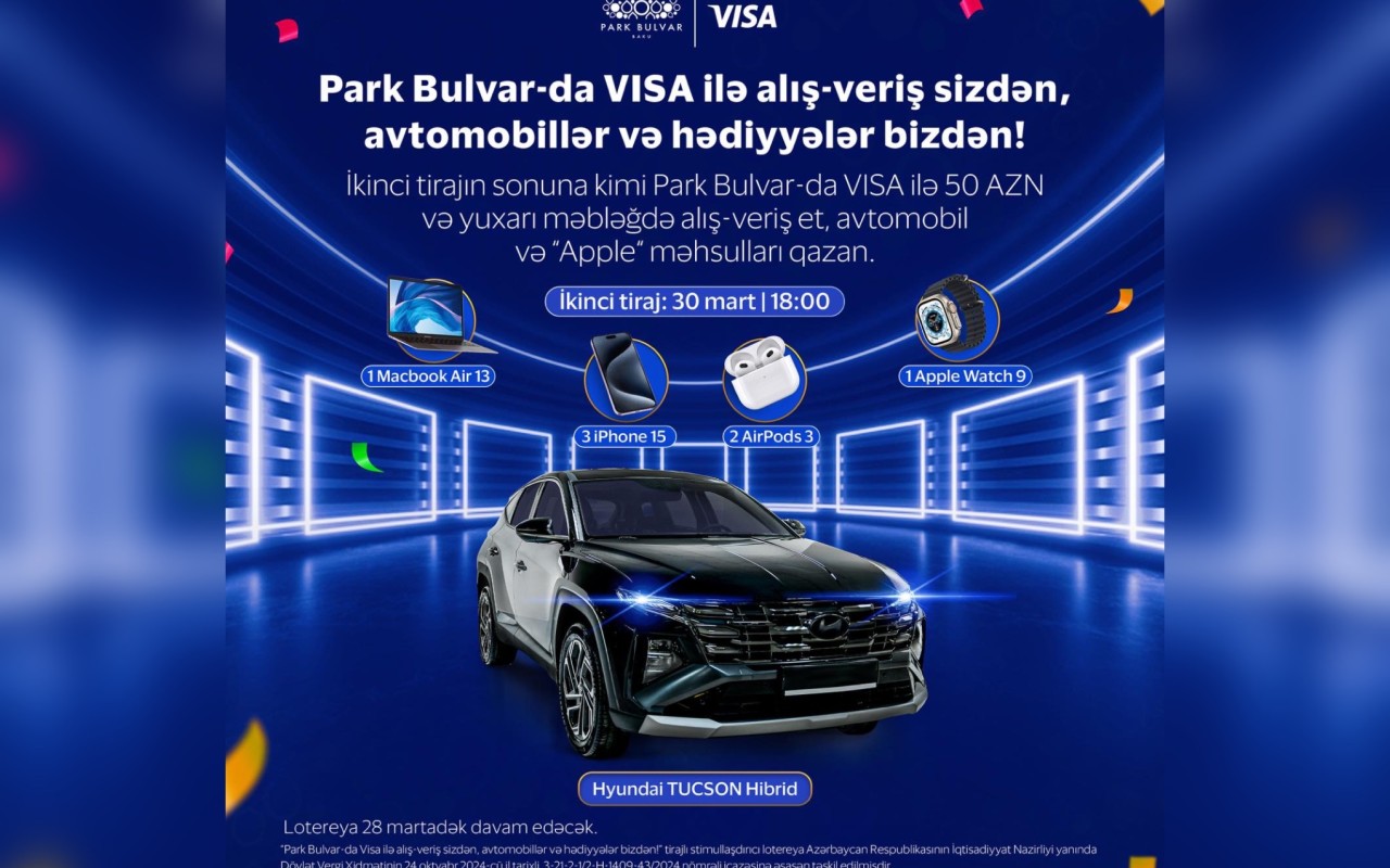 Park Bulvar və VISA-nın təşkilatçılığı ilə keçirilən lotereyanın finalına sayılı günlər qaldı