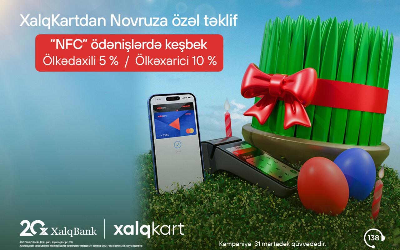 XalqKart-la NFC ödənişlərindədaha çox keşbek