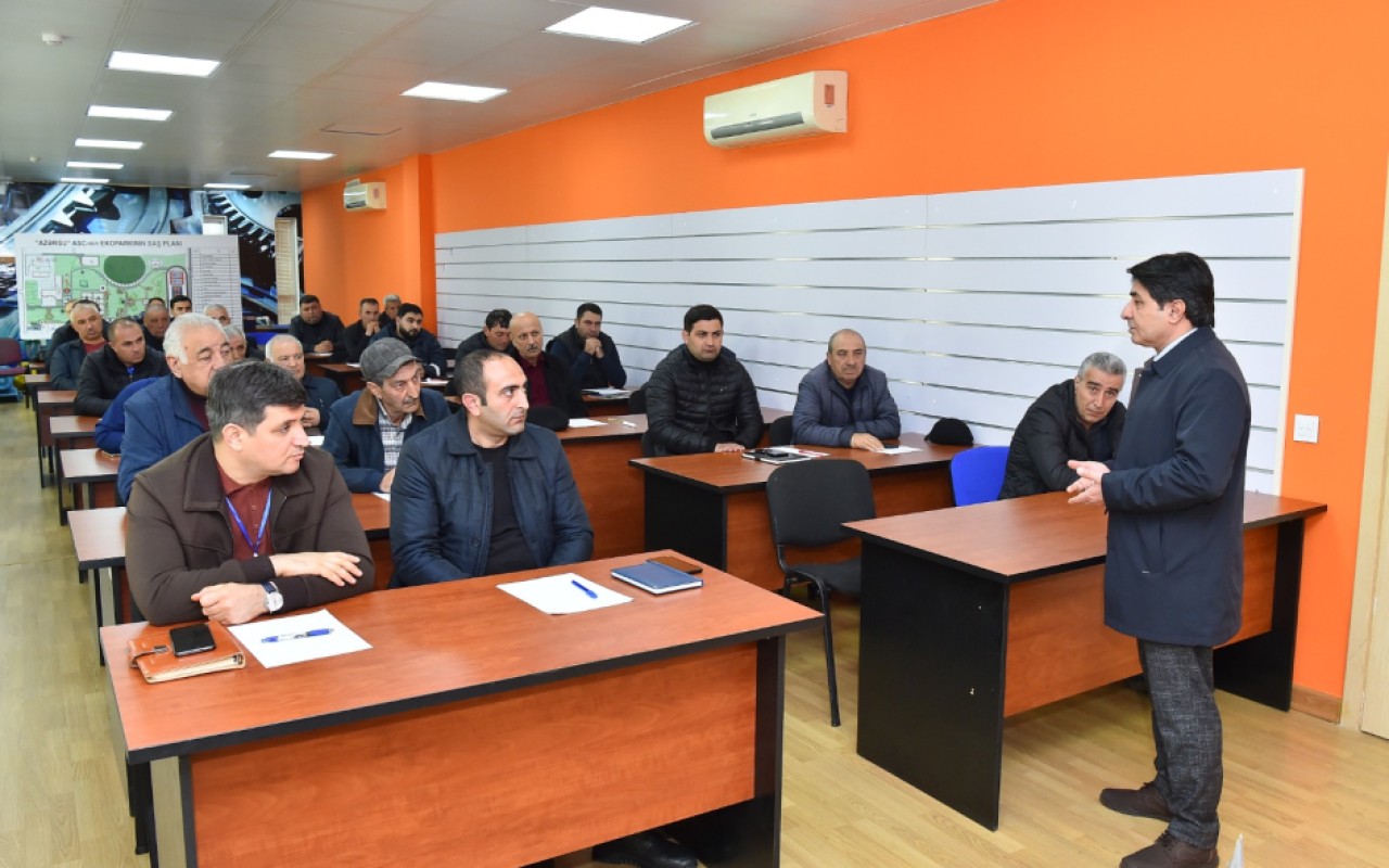 Su təchizatına qoşulma sahəsində çalışanlara təlimlər keçirildi -FOTOLAR