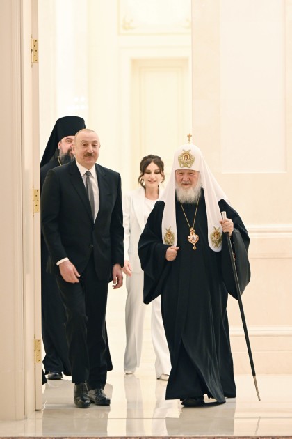 Prezident və xanımı Patriarx Kirill ilə görüşdü - VİDEO+FOTOLAR (YENİLƏNİB)