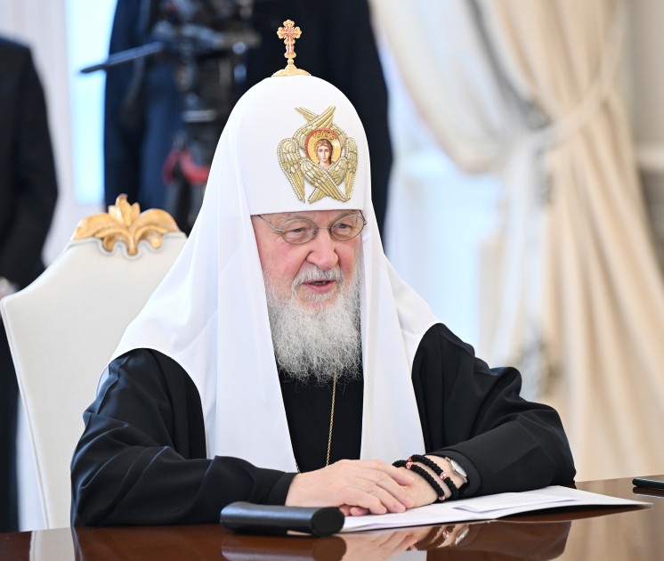 Prezident və xanımı Patriarx Kirill ilə görüşdü - VİDEO+FOTOLAR (YENİLƏNİB)