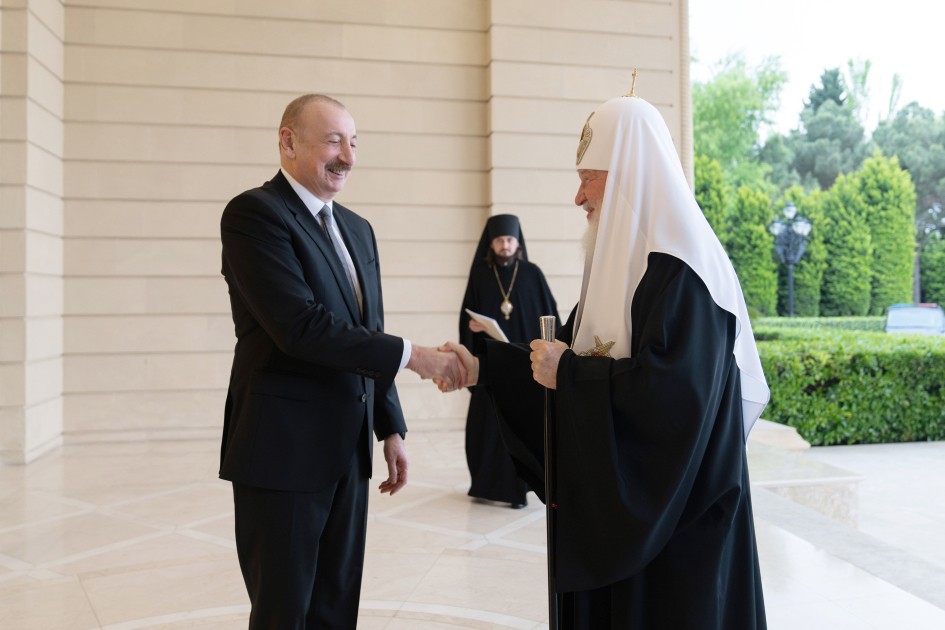 Prezident və xanımı Patriarx Kirill ilə görüşdü - VİDEO+FOTOLAR (YENİLƏNİB)