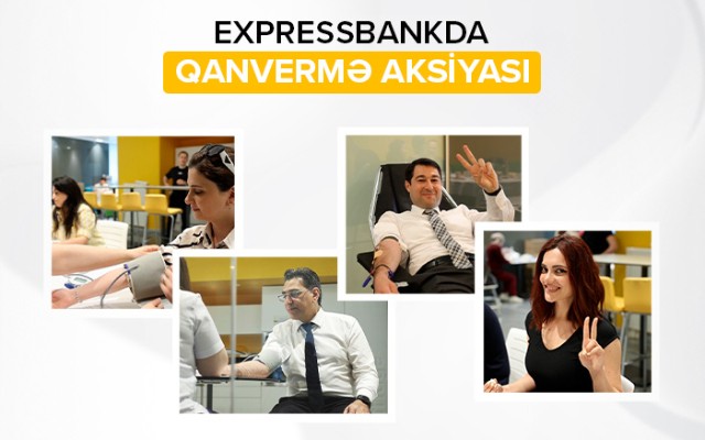 "Expressbank"da qanvermə aksiyasıkeçirilib "Expressbank"da qanvermə aksiyasıkeçirilib