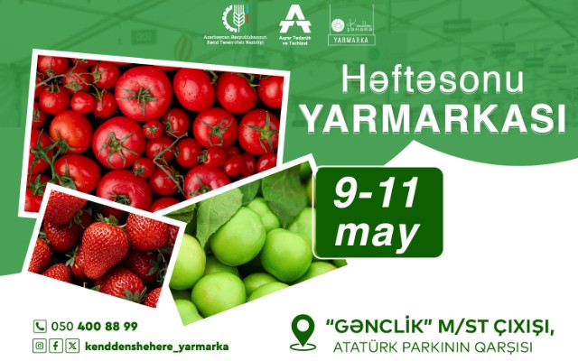 Bu tarixlərdə “Kənddən Şəhərə” yarmarkasıkeçiriləcək Bu tarixlərdə “Kənddən Şəhərə” yarmarkasıkeçiriləcək
