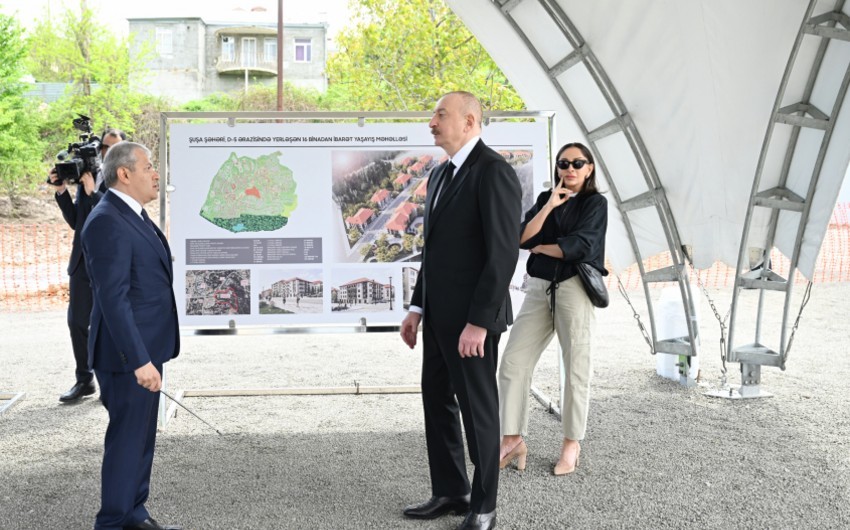 Şuşada daha bir yaşayış kompleksinin təməli qoyulub - FOTO (YENİLƏNİB)