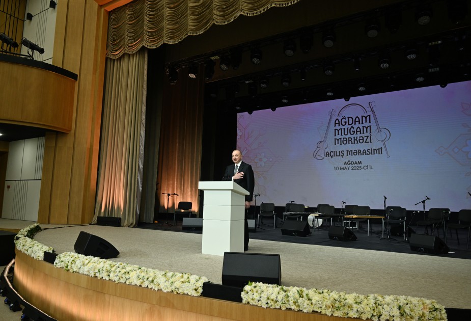 Prezident və xanımı Ağdam Muğam Mərkəzinin açılışını ediblər - FOTOLAR (YENİLƏNİB)
