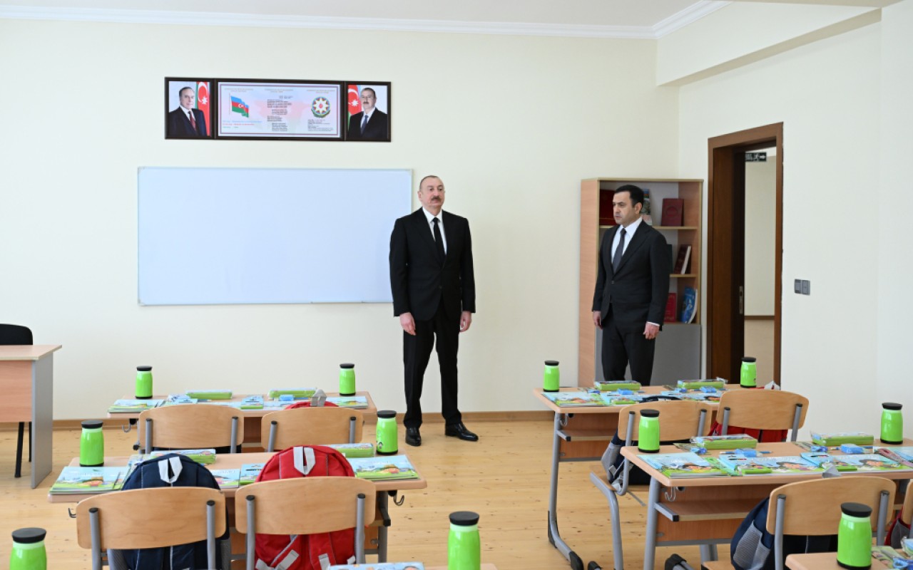 Prezident “Talıstan” liseyinin binasının açılışında- FOTOLAR