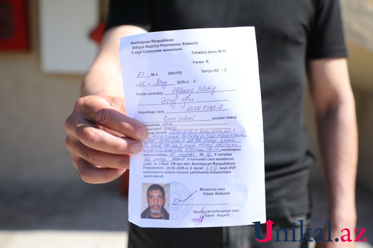 "Həbs müddətimin bitməyinə 3 il 5 ay qalmışdı" - Əfv olunan şəxs (FOTOLAR)