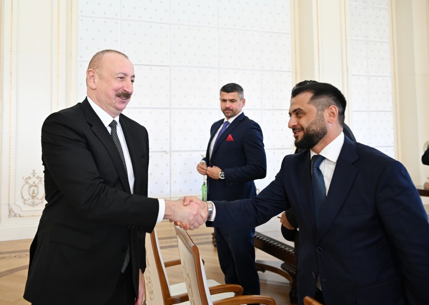 Prezident milli komandanın üzvlərini qəbul etdi - FOTOLAR (YENİLƏNİB)