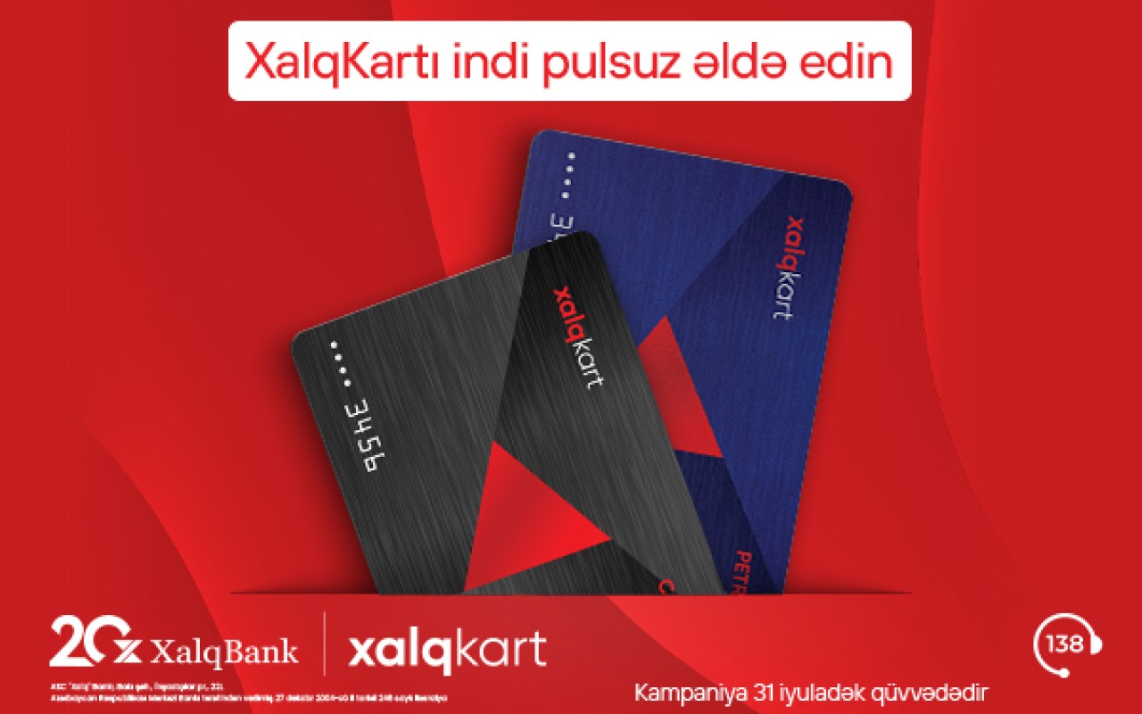 "XalqKart" indi pulsuz!