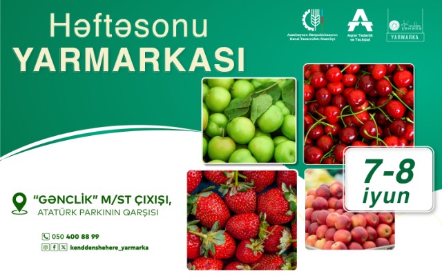 “Kənddən Şəhərə” həftəsonu yarmarkasıtəşkil olunacaq